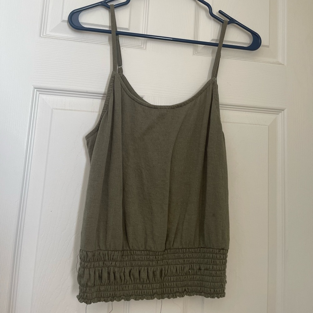 green tank top